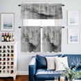 thumbnail image 2 of Grey Ombre Marble Kitchen Curtains Sets for Windows 24 Inch Length, Gray Marble Crack Abstract Modern Rod Pocket Window Treatments Tier Curtains and Valances Set for Bedroom/Bathroom, 2 of 8