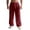 15a# Wine, variant on Mens Casual Pants Drawstring Elastic Waist Lightweight Linen Pants Loose Fit Straight Legs Beach Trousers Light Blue 2XL