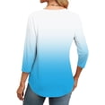 thumbnail image 4 of Holzkary Womens Tops Casual 3/4 Sleeve Crew Neck Shirts Loose Fit Tunic Blouses Fall Tees 3/4 Length Sleeve Womens Tops Round Neck Casual Tops Basic Pleated Shirts Loose Fit 2025 Features: Sb1 Xl, 4 of 8