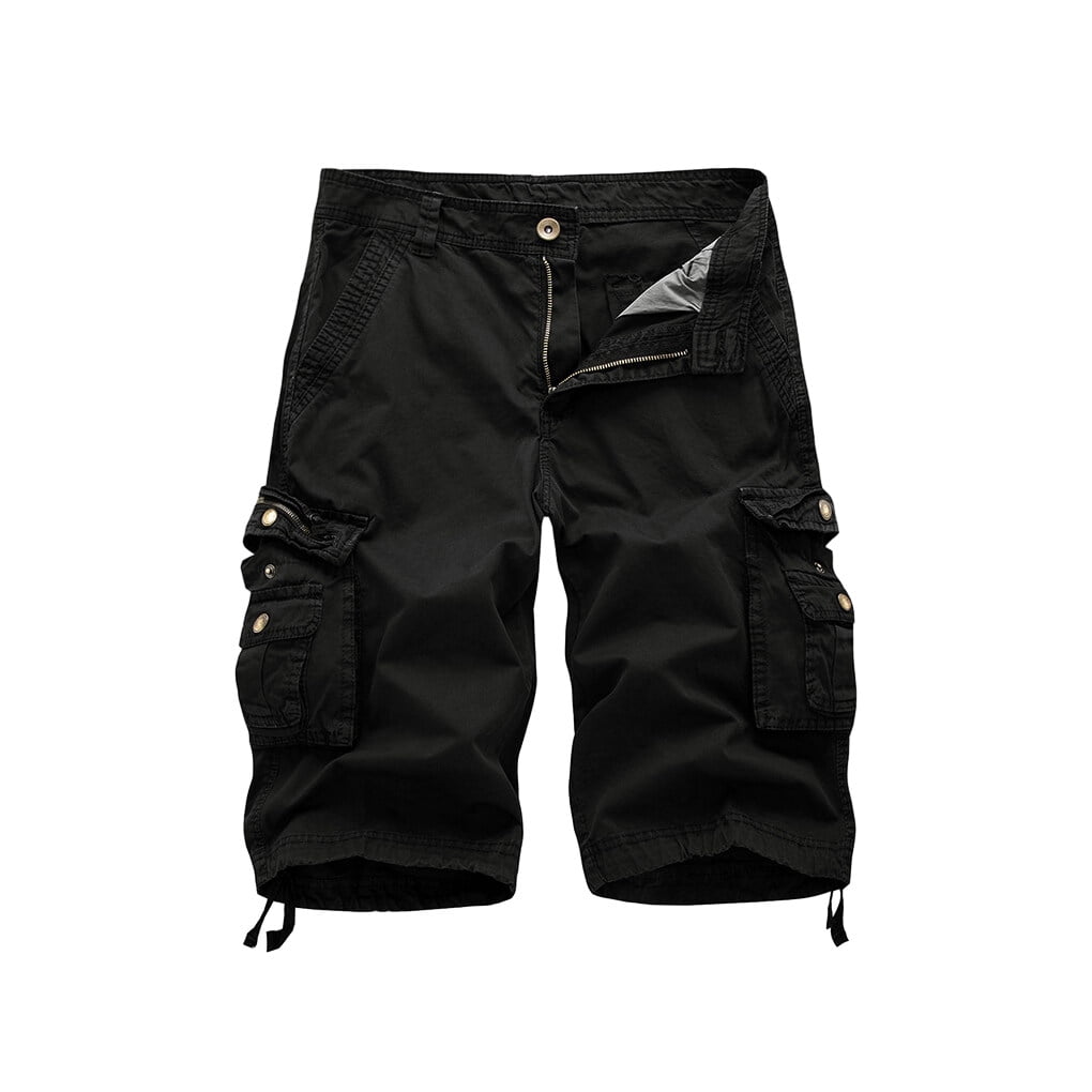 Men Shorts Expandable Waist Multi Pockets Trouser for Skateboard