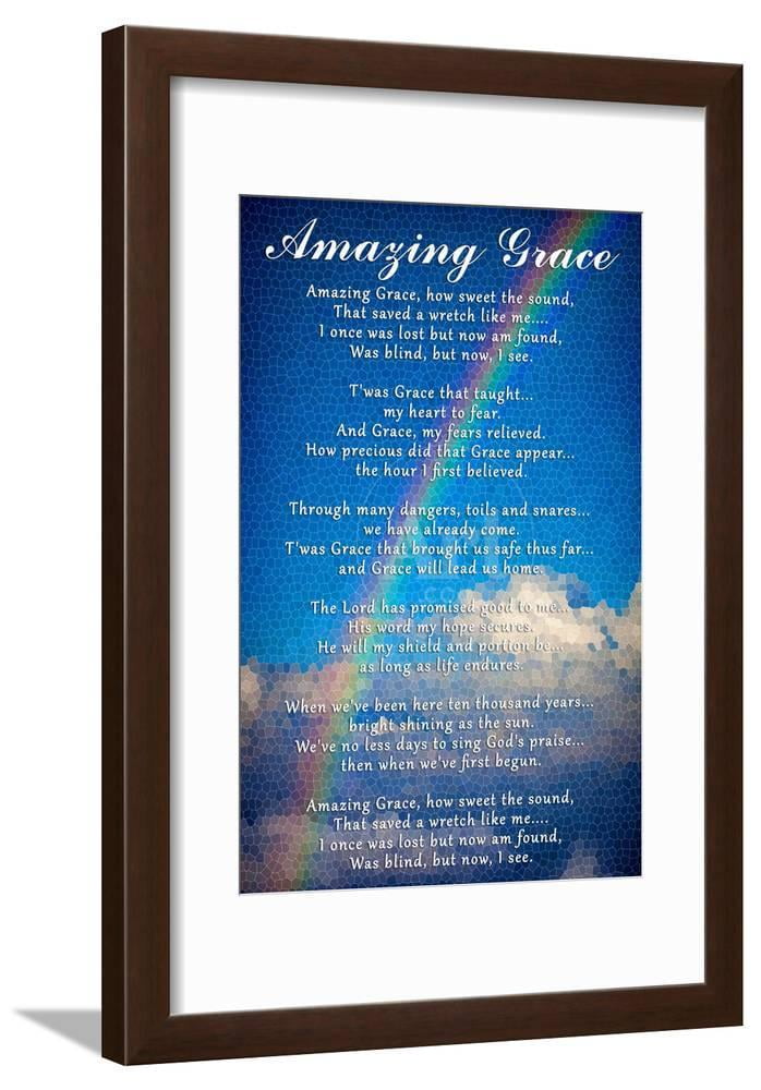 Amazing Grace Lyrics Framed Print Wall Art Sold by