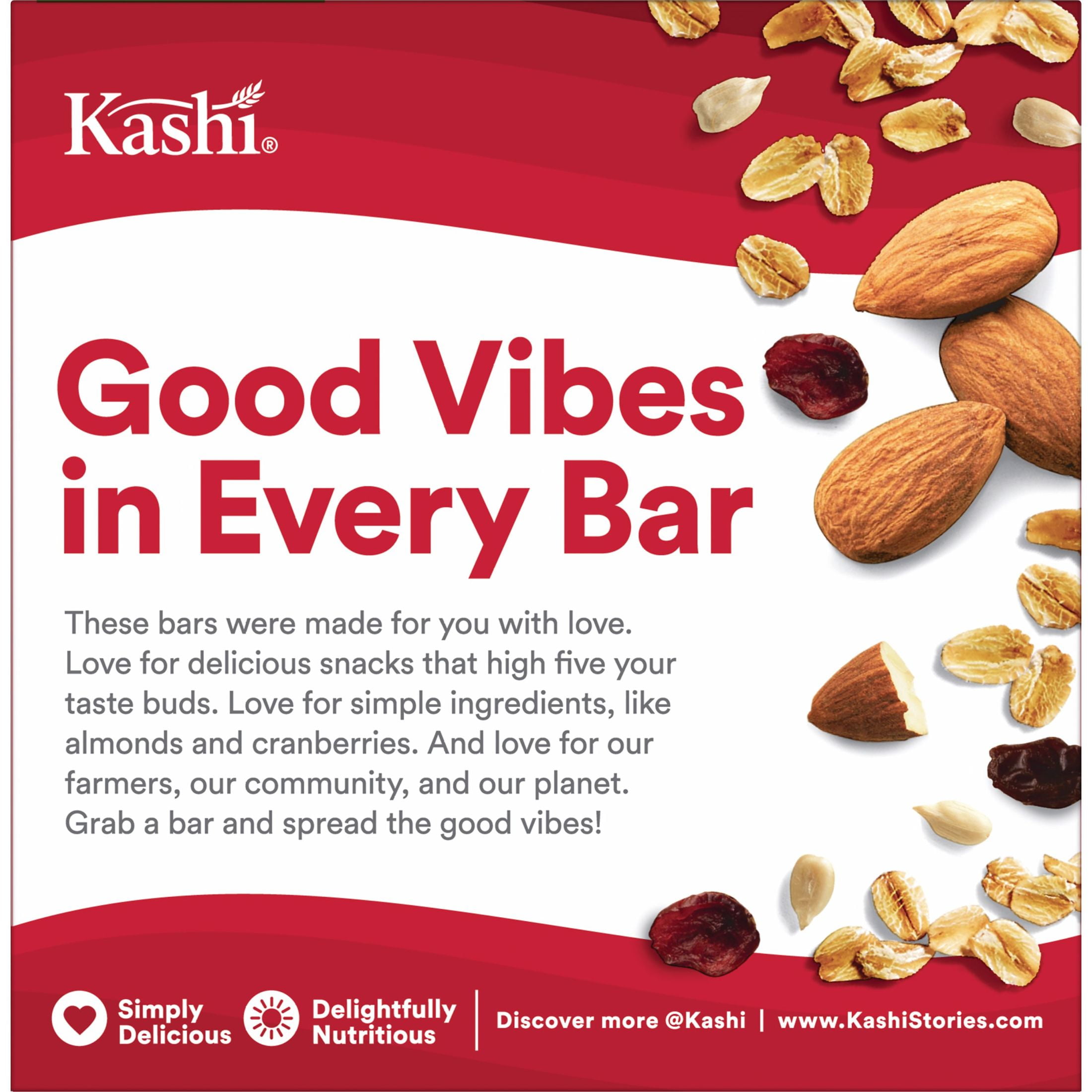 Kashi Vegan Trail Mix Chewy Granola Bars, Fiber Bars, 7.4 oz, 6 Count