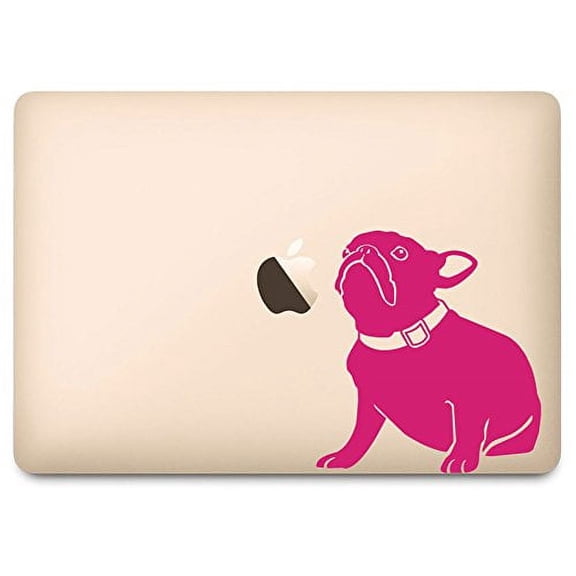 Hot Pink Bella the French Bulldog Sitting Decal for 12" Macbook
