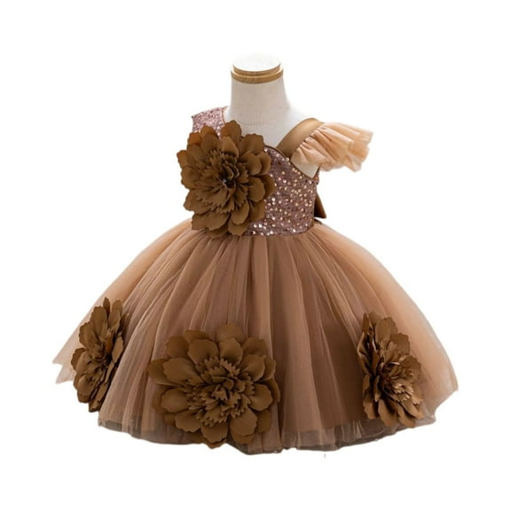 LWavelet Flower Girls Dress Rainbow Tutu Birthday Party Princess Dress Pageant Gown