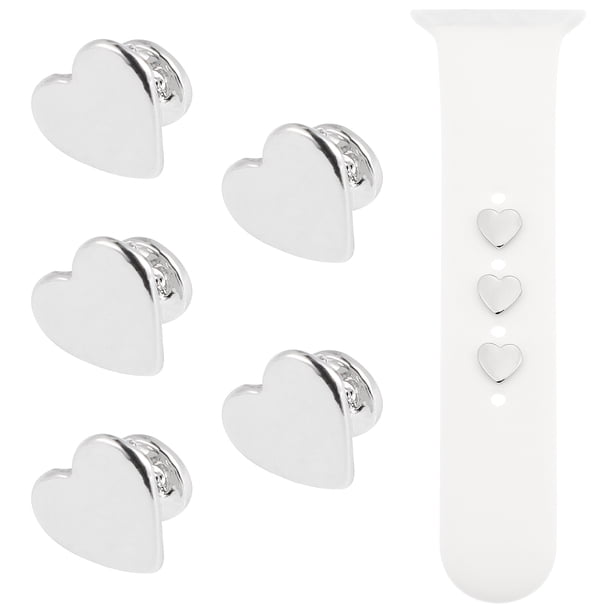 piezas de aleación con forma de corazón para reloj, correa de reloj con forma de corazón, accesorios para correa de reloj.