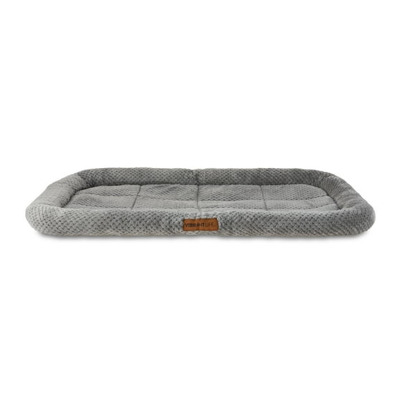 Vibrant Life Cozy Luxe Crate Mat Pet Bed, Gray, 42"