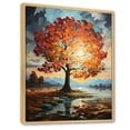 thumbnail image 2 of Designart "Orange Blue Maple Tree Majestic Maple" Floral Floater Framed Canvas Print, 2 of 7