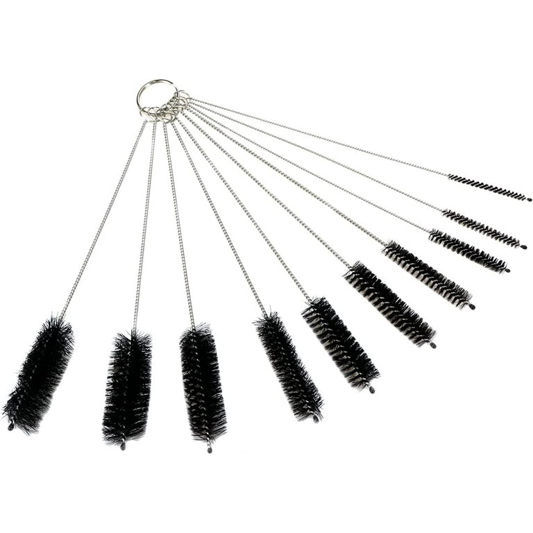 Dahszhi 20Pcs 10 Sizes Humidifier Brush Cleaner Bottle Brush Small Diameter  Drinking Straw Cleaning Brush,Black and White