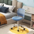 thumbnail image 2 of HYJY Small Home Office Desk Chair, Swivel Rolling Study Computer Chair, Adjustable Height Task Chair with Armless Mid Back, Upholstered Mesh Seat, Blue, 2 of 14
