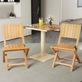thumbnail image 4 of Costway 2 PCS Folding Patio Chairs with Inclined Backrest Teak Wood Outdoor Dining Chairs, 4 of 9