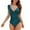 A Malachite Blue, variant on Zando Plus Size Ruffled Womens Swimsuits Big V Neck One Piece Swimsuit Women Tummy Control Hot Bathing Suits High Cut Ruched Monokini for Lady Malachite Blue XX-Large