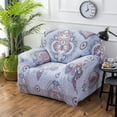 thumbnail image 3 of SHANNA Stretch Sofa Cover Printed Couch Covers Sofa Slipcovers for 1/2/3/4 Seater Elastic Universal Furniture Protector （Light purple,1 Seater (35-55 in)）, 3 of 8