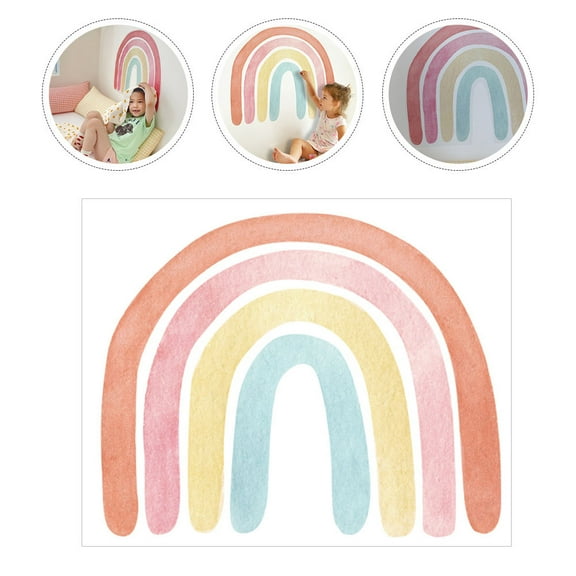 Luxshiny 1 Set Rainbow Wall Decal for Nursery and Playroom Decor Multi-color 70.0x57.0x0.2in