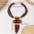 thumbnail image 2 of Regalo del Día del Padre Occidental Cowboy Hip Hop Joyería Elegante Cuerda de Cera Collar Cuerno de Toro Colgante Chocker Joyería, 2 of 4
