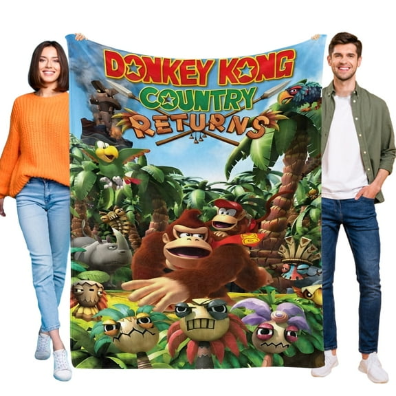 Throw Blanket for Donkey Kong Bed Couch Soft Warm Flannel Blanket for Kids Boys Girls Gifts Home Decor 30x40 Inch