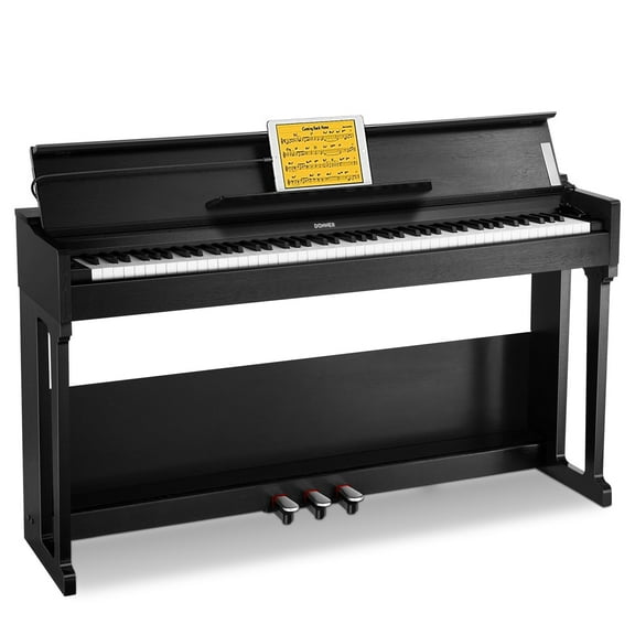 Donner DDP-90 Digital Piano, 88 Key Weighted Piano Keyboard for Beginner/Professional W/Three Pedals, Supports U-disk Music Playing, PC/Tablet/Cell Phone Connecting, Audio In/Output, Melodics Lessons