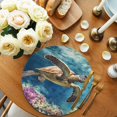 thumbnail image 2 of Round Placemats Coral Reef 15 inch Set of 2 Table Mats for Dining Table Sea Turtle Heat Resistant Non-Slip Kitchen & Home Decorative Place Mat Set, 2 of 8