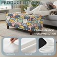 thumbnail image 4 of Jiueut Colorful Cat Pattern Rectangle Ottoman Cover Stretch Storage Ottoman Bench Slipcover Folding Storage Footrest Stool Slipcover Footstool Protector Cover with Elastic Bottom, S, 4 of 7