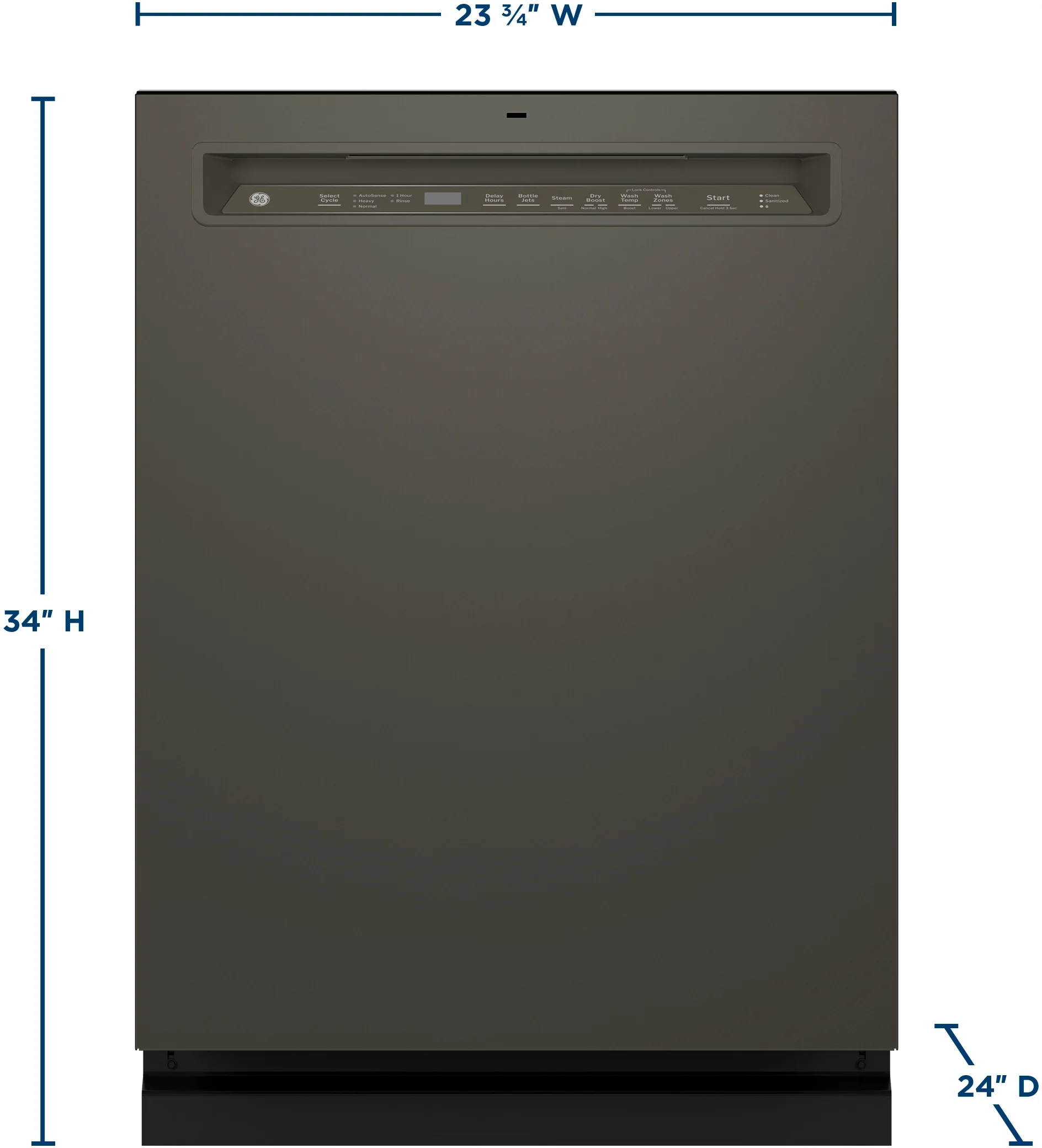 General Electric Front Control with Stainless Steel Interior Dishwasher with Sanitize Cycle GDF650SMVES