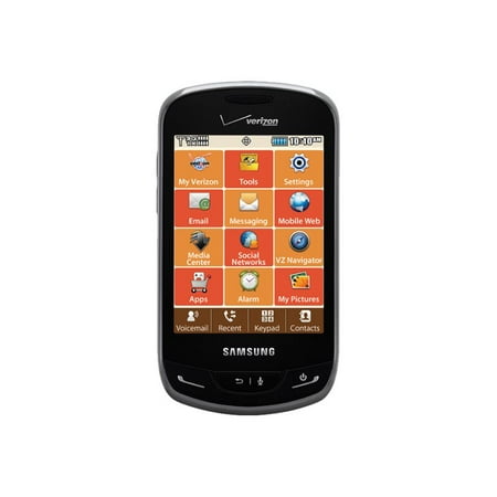 Samsung Brightside - 3G feature phone - microSD slot - LCD display - 240 x 320 pixels - rear camera 3.2 MP - Verizon - metallic black