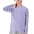 thumbnail image 3 of Babcutegg Long Sleeve Breathable Cotton T-Shirt for Kids – Unisex Casual Base Layer Top for Sports, Everyday Wear, and Layering Purple Size 4-5, 3 of 10