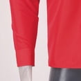 thumbnail image 3 of Camisas Deportivas Hombre Camiseta informal a la moda para hombre, camiseta sencilla y cómoda de Color sólido con cuello y botones, camiseta de manga larga (Red, L), 3 of 7