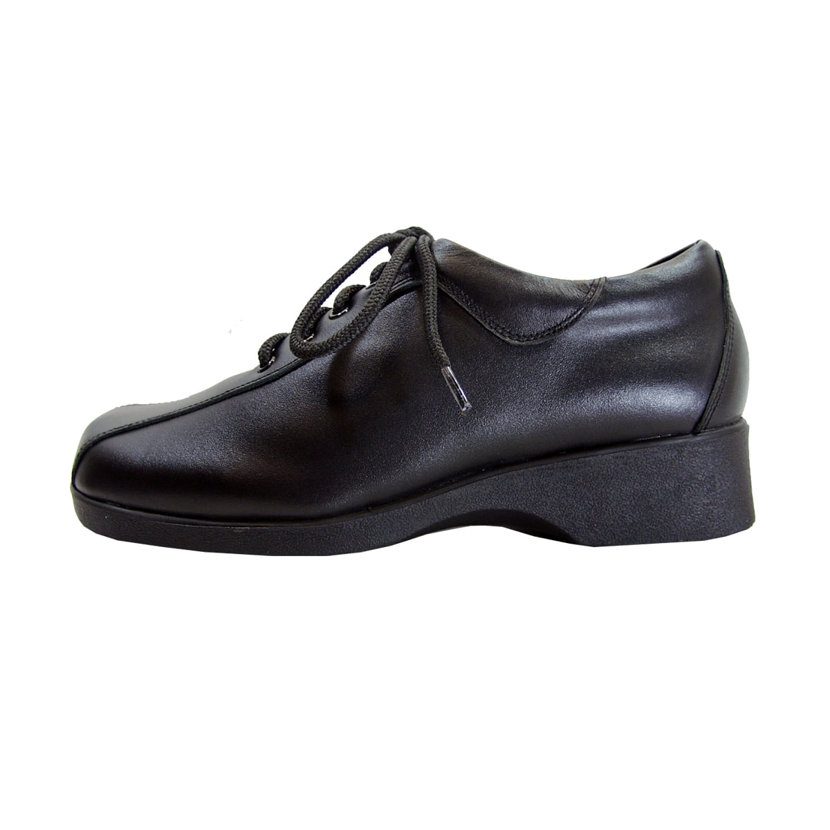 24 HOUR COMFORT Caprice Wide Width Leather Lace-Up Shoes BLACK 8