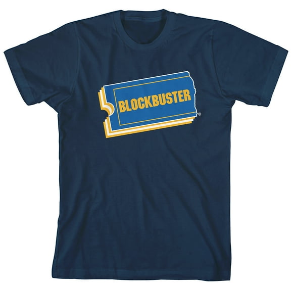 Blockbuster Ticket Stack Junior's Navy Blue Short Sleeve Tee Shirt-M