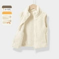 thumbnail image 3 of Girls Winter Coat Stand Up Collar Sleeveless Zipper Solid Warm Short Vest Toddler Jacket White 3 Years-4 Years, 3 of 7