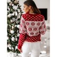 thumbnail image 4 of Patterns Reindeer Ugly Christmas Crew Neck Long Sleeve Sweater Jumper Pullover Knitted Printed Tops, 4 of 6