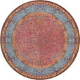 thumbnail image 2 of Unique Loom Outdoor Traditional Collection Area Rug - Fortitude (4' 1" Round Vintage Salmon Coral/Beige), 2 of 9