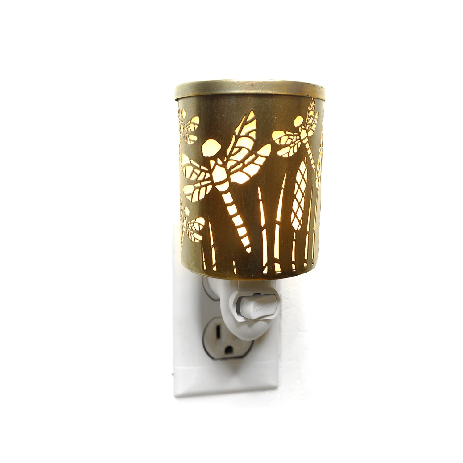 K-Cliffs  1 Pc Brown Dragon Fly & 1 Pc Rose Gold Peacock Plug-in Fragrance Warmers for Scented Wax Cubes & Essential Oils, Set of 2