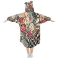thumbnail image 2 of BZSMCE Wearable Blanket Hoodie Fashion Heart Blooms Home Wear, 2 of 7