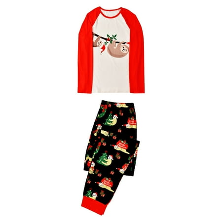 

Judty Christmas Plaid Printed Loungewear Christmas Family Matching Pajamas Long Sleeve Home Sleepwear