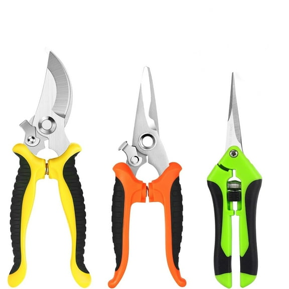 Garden Pruning Shears 3 Pack Gardening Shears Garden Scissors Stainless Steel Garden Shears Pruning Scissors Garden Clippers Pruning Shears for Gardening Garden Tools