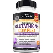 BioSchwartz Glutathione Complex Dietary Supplement Capsules, 500mg, Immune and Liver Support, 60 Count