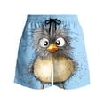 thumbnail image 4 of BRGZLK Mens Beach Shorts Summer Drawstring Waist Funny Cute Animal Expression Printing Summer Swim Trunks Novelty Beachwear Sports Vacation Shorts with Pockets, 4 of 6