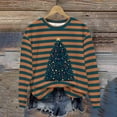 thumbnail image 4 of Women’s Retro Christmas Cartoon Print Round Neck Hoodie Casual Fall Winter Sweatshirt Fun Holiday Light Graphic Pullover Comfortable Xmas Novelty Gift Top, 4 of 7