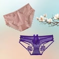 thumbnail image 2 of Jamicy Women's Underwear Panties Valentine's Day Gift 2pc Soft Breathable Underwear Lace Thong Panties Floral Fashion Panties for Dating, 2 of 3