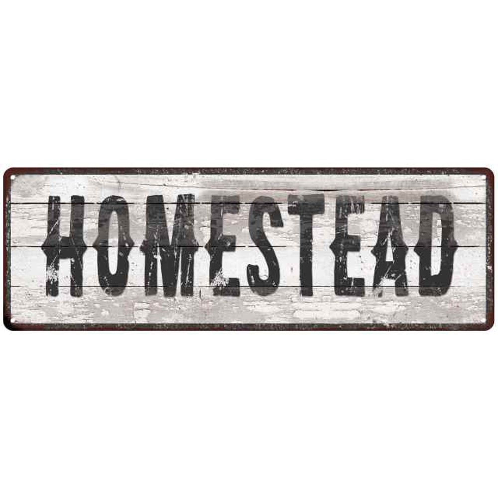 HOMESTEAD Ship Lap Look Country Chic 6x18 Metal Sign Wall Decor ...