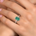 thumbnail image 4 of Gem Stone King 14K Two Tone Gold Green Malachite and Lab Grown Diamond Engagement Ring for Women | 5.72 Cttw | Emerald Cut 10X8MM | Gemstone Birthstone | Size 7, 4 of 6