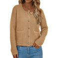 thumbnail image 3 of Suéter PRETTYGARDEN Cardigan con Botones Manga Larga Khaki Talle M, 3 of 8