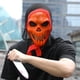 thumbnail image 2 of Máscara de Halloween con forma de calavera de calabaza, PVC, cosplay, ojos de malla, 2 of 3