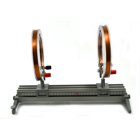 Eisco Labs Helmholtz Coils on base. 400 turns of copper wire on 150mm diameter form