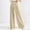 Khaki, variant on Womens Crossover Waist Dress Pants Pleated Front Wide Leg Pants Casual Loose Work Trouser with Pockets