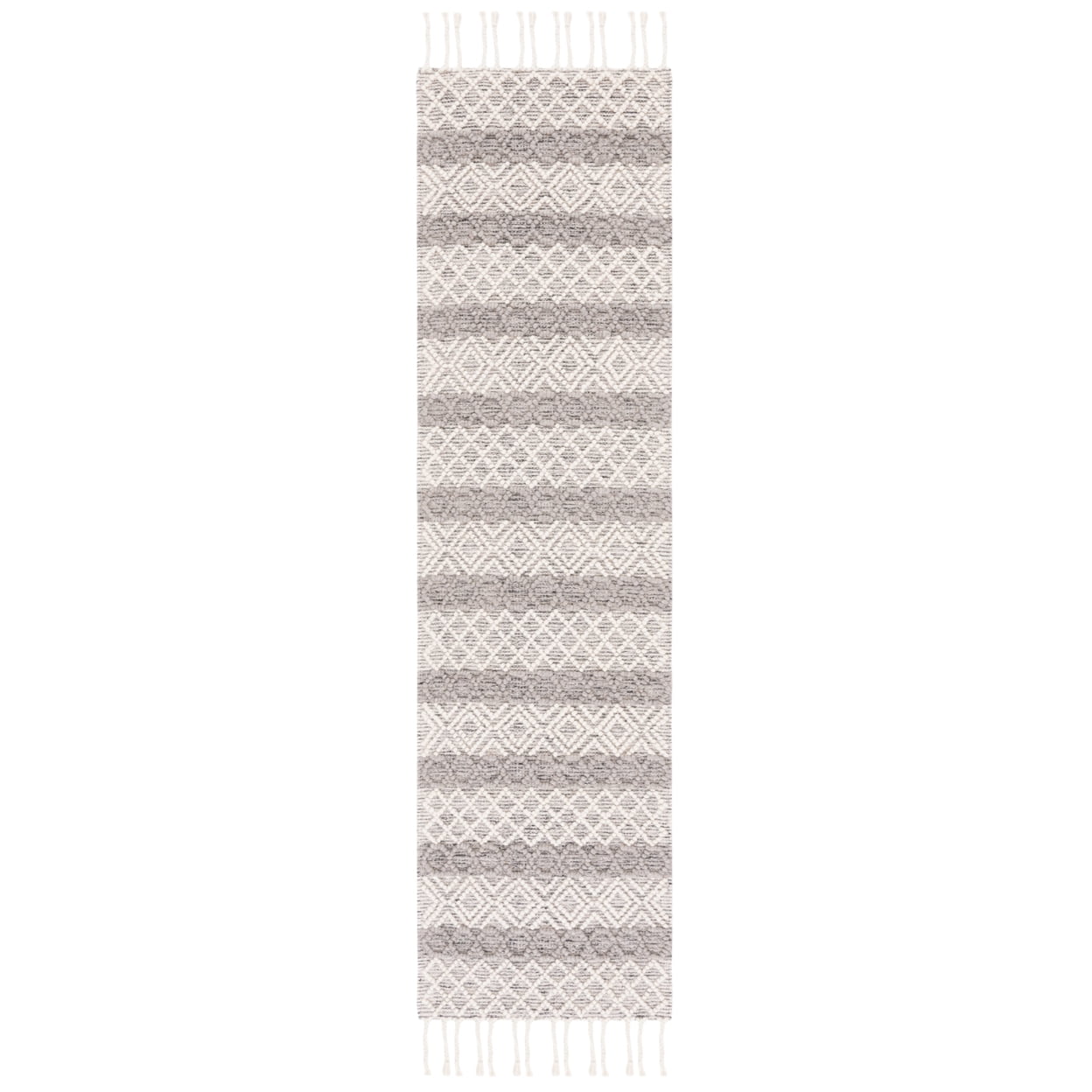 SAFAVIEH Natura Russell Geometric Striped Area Rug, Ivory/Charcoal, 4' x 6'