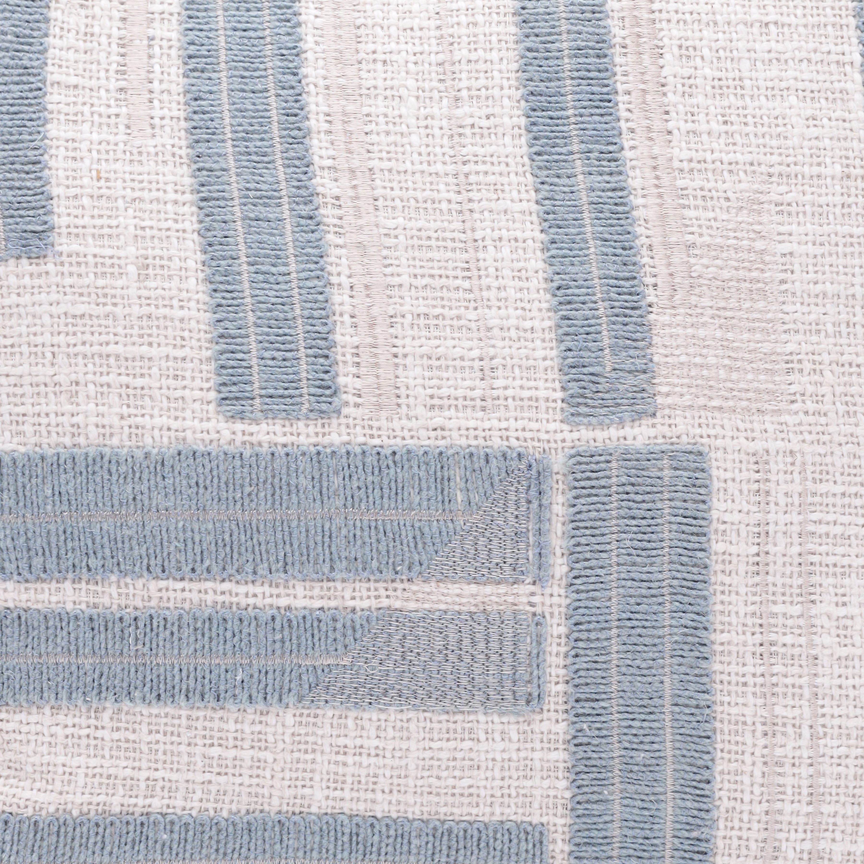Harlow Hill Stacy Garcia 20" x 20" Ocean Blue/Ivory Striped Cotton Blend Adult Decorative Throw Pillow Cover