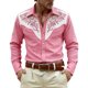 thumbnail image 1 of Camisetas de Navidad de Manga Larga de los Hombres Imprimir de Moda Casual Manga Larga Turndown Collar Blusa para Primavera Invierno Al Aire Libre Diario, 1 of 4