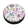 thumbnail image 3 of Bingfone Summer With Flamingo Spare Tire Cover Weatherproof Universal Wheel Protectors For Rv Camper Travel Trailer Suv Truck 16 Inch, 3 of 9