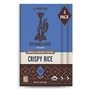 Beyond Good Chocolate Bars | 3 Pack Crispy Rice Dark Chocolate | Organic, Direct Trade, Vegan, Kosher, Non-GMO | Single Origin Uganda Dark Chocolate